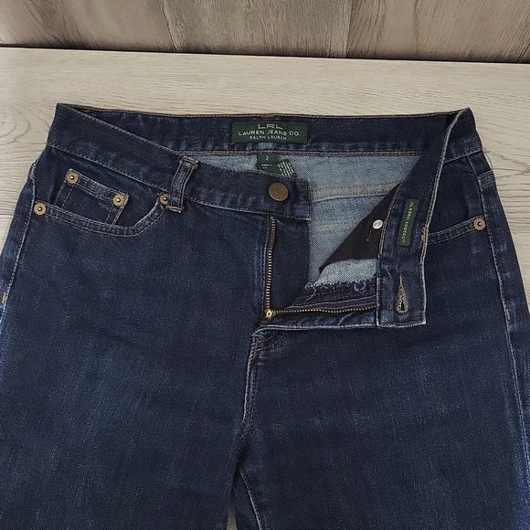 LRL Ralph Lauren Womens 2 Classic Bootcut Dark Wash Denim Blue Jeans Casual - Picture 4 of 10